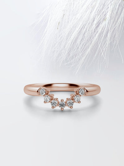 Curved Diamond Wedding Band For Women