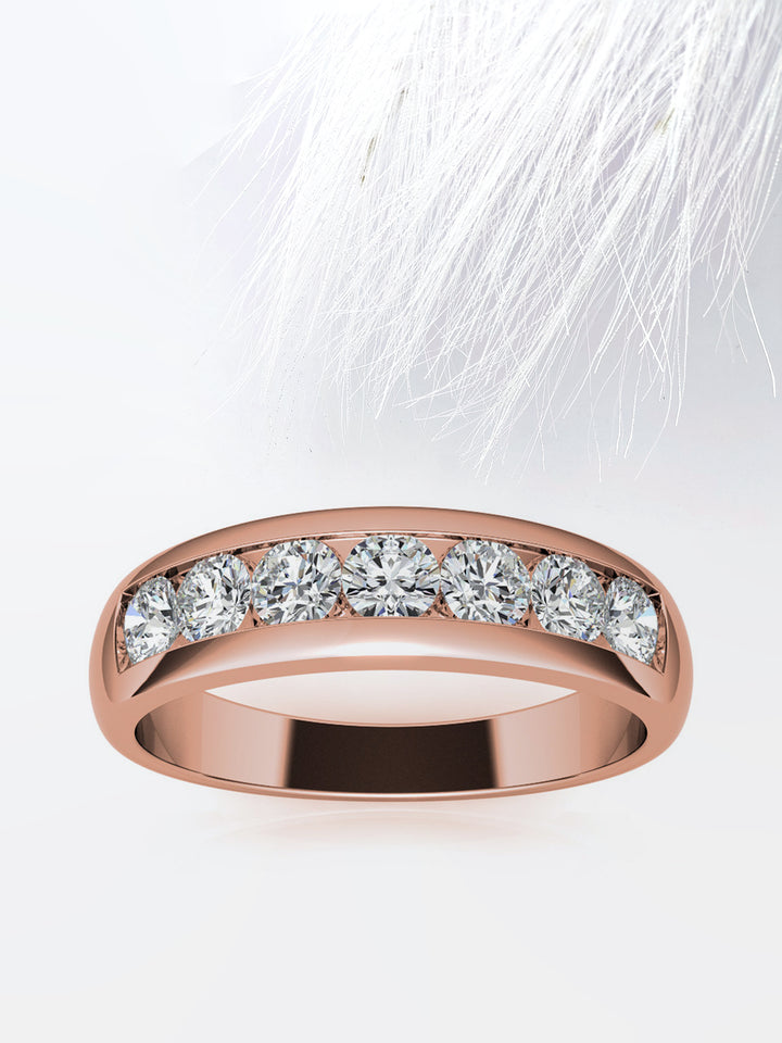 Round Cut Channel Moissanite Men's Diamond Wedding Band