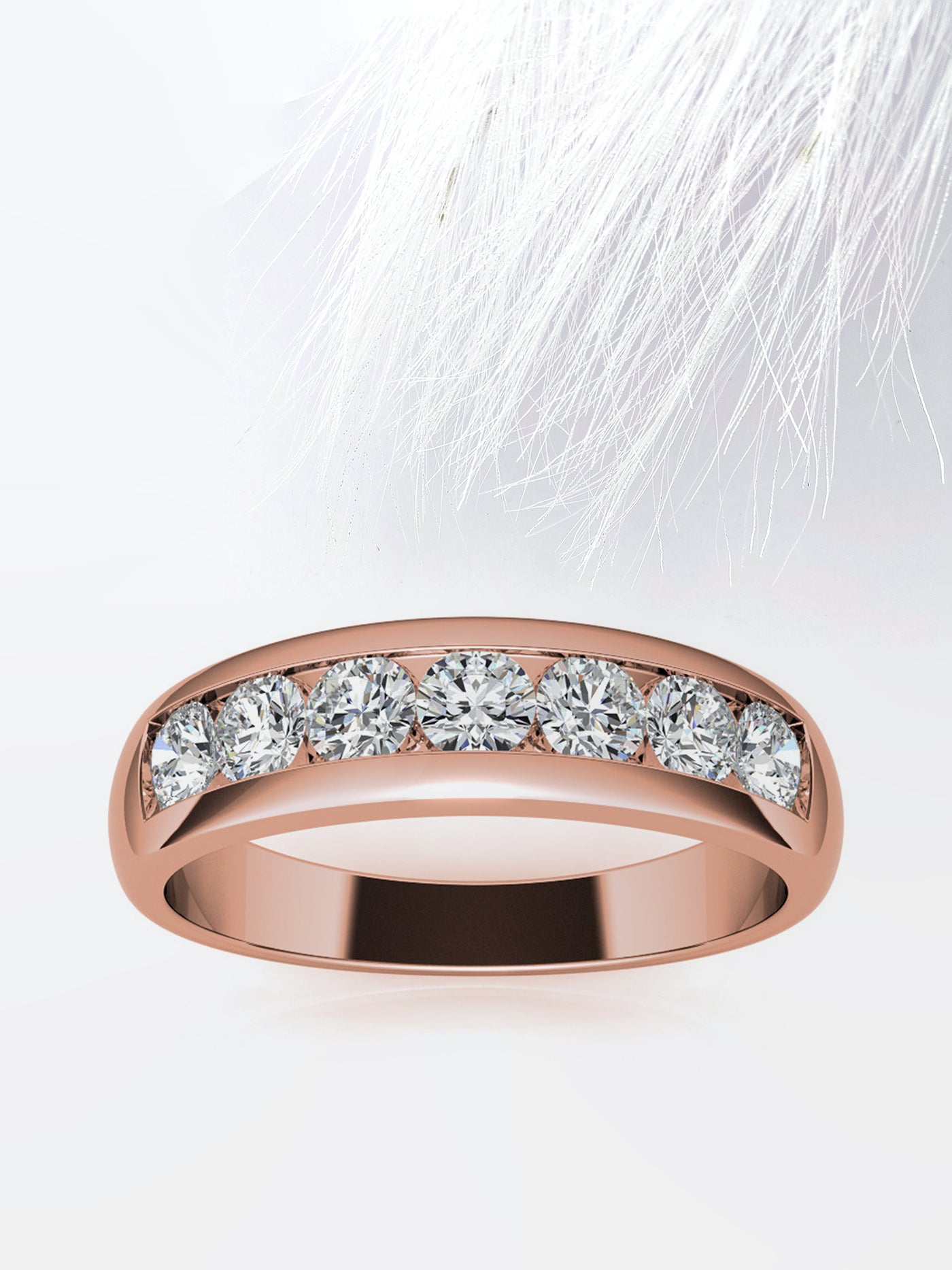 Round Cut Channel Moissanite Men's Diamond Wedding Band