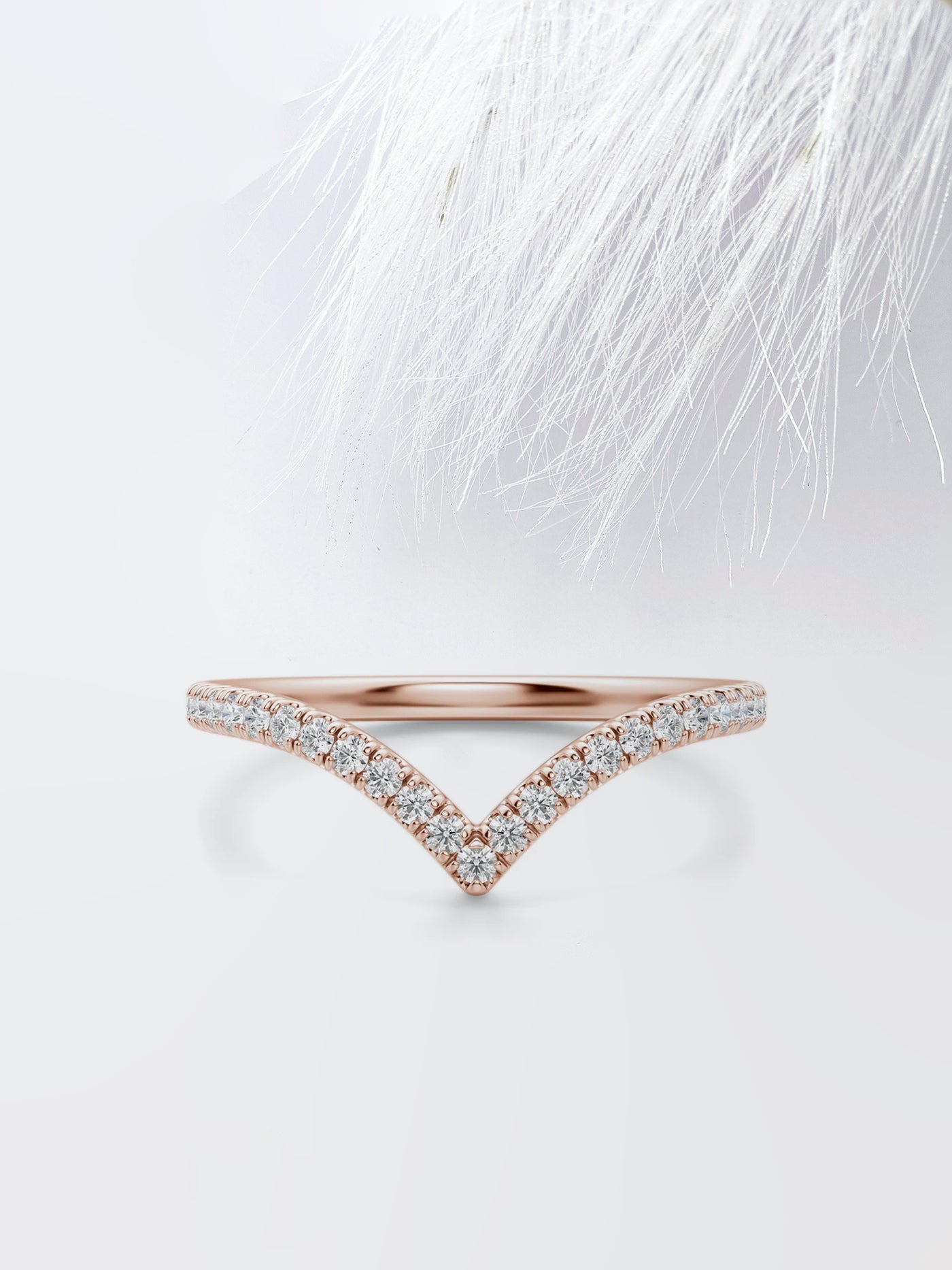 Round Cut Curved Diamond Wedding Band For Women