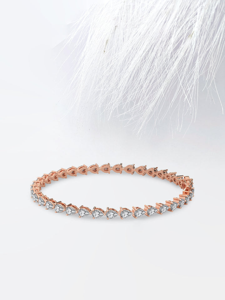 3.0ct Pear Cut Moissanite Tennis 14k White Gold Diamond Bracelet