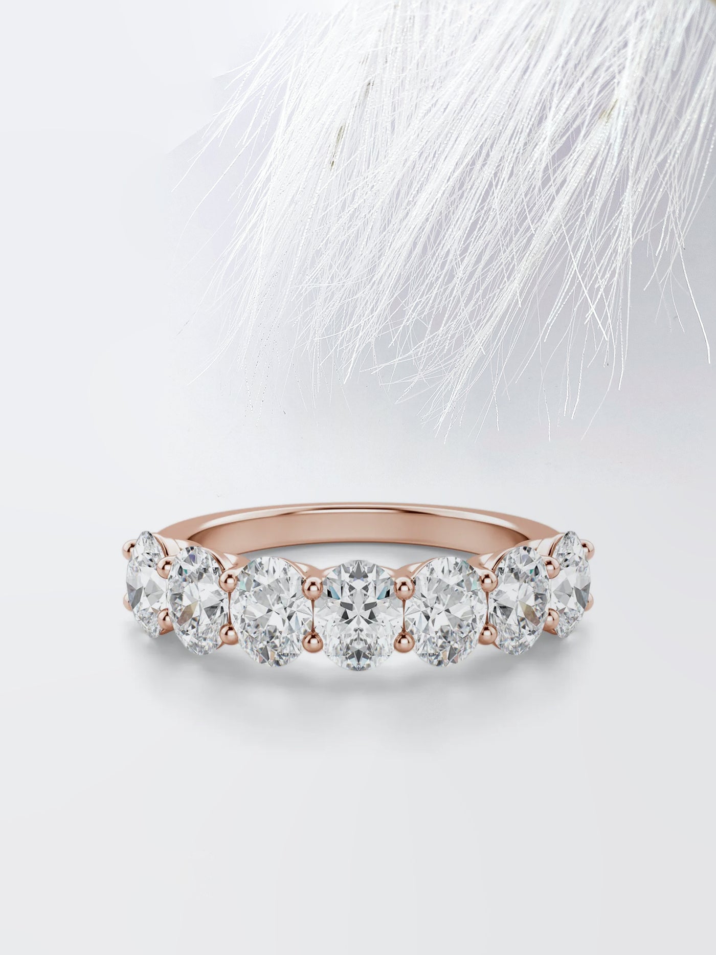 Oval Cut Seven Stone Wedding Band For Women