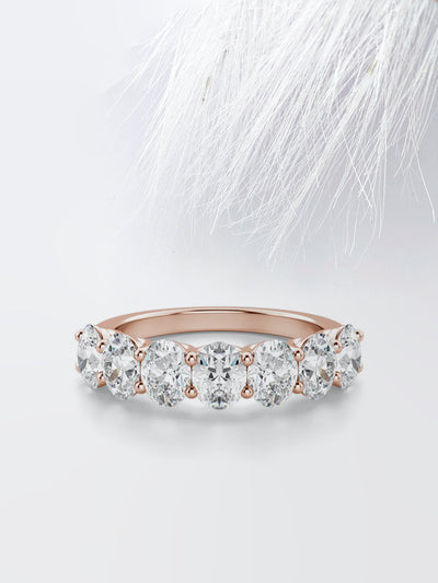 Oval Cut Seven Stone Wedding Band For Women