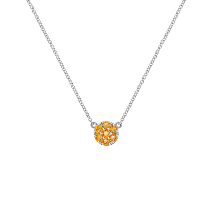 0.84TCW Round Cut Floral Moissanite November Birthstone Necklace