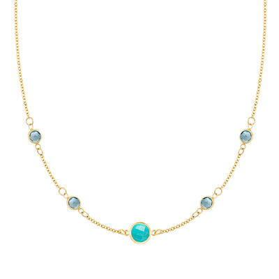 1.90CT Round Cut Topaz Moissanite December Birthstone Necklace