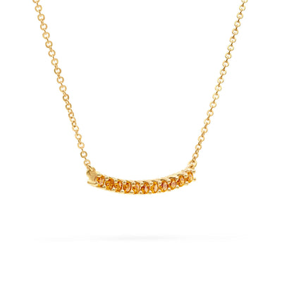 1.32TCW Round Cut Citrine Moissanite November Birthstone Necklace