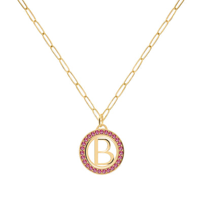 1.50TCW Round Ruby Customized Moissanite July Birthstone Necklace
