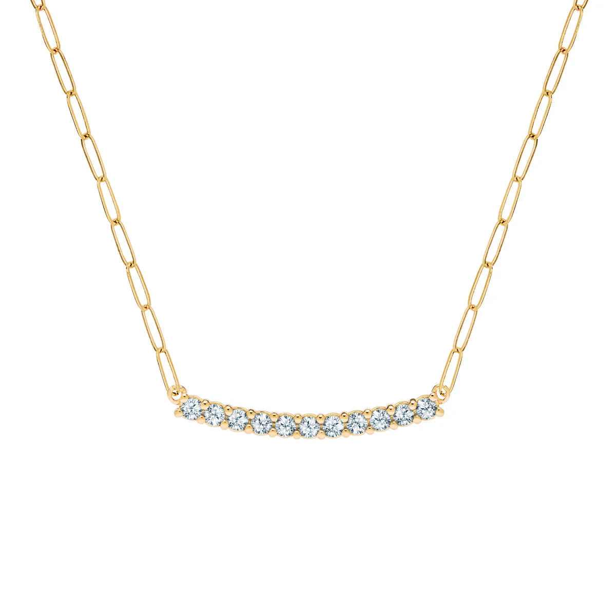 1.32TCW Round Cut Aquamarine Moissanite March Birthstone Necklace