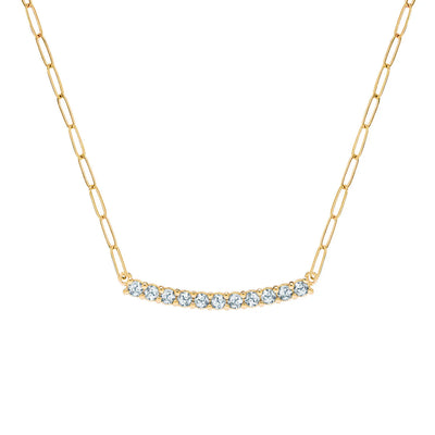 1.32TCW Round Cut Aquamarine Moissanite March Birthstone Necklace
