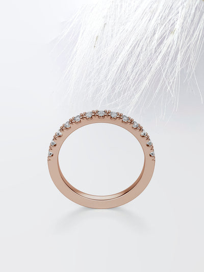 Round  Cut Half Eternity Wedding Band For Her