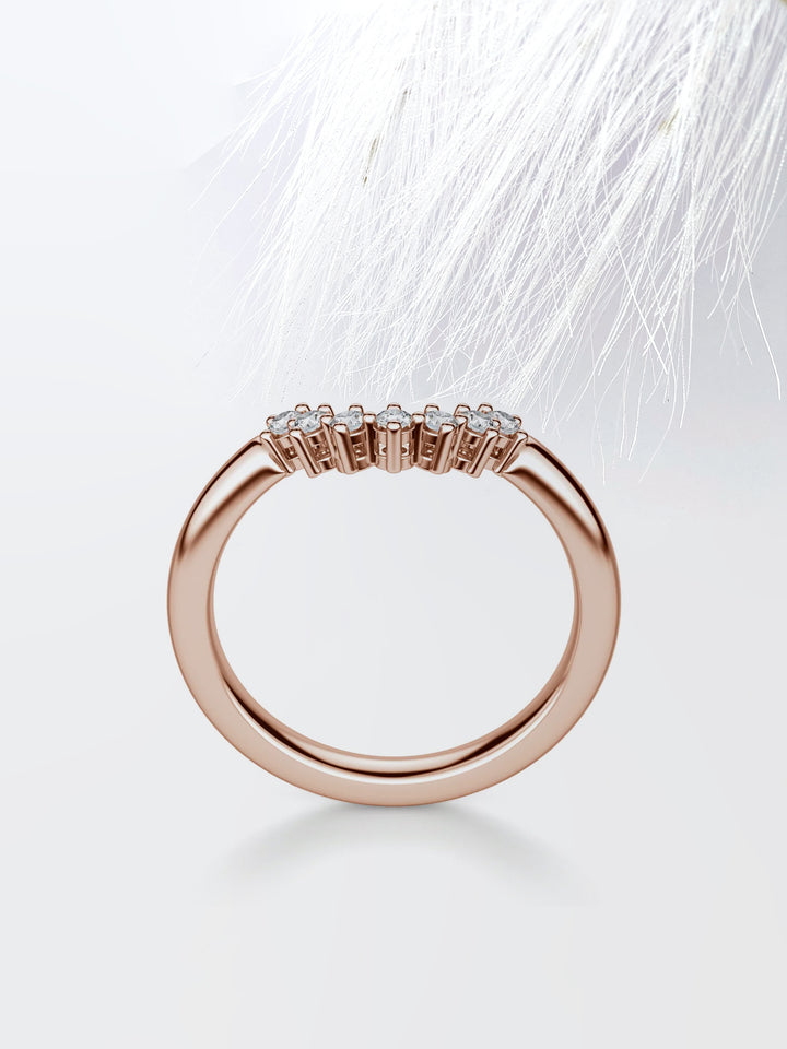 Curved Diamond Wedding Band For Women