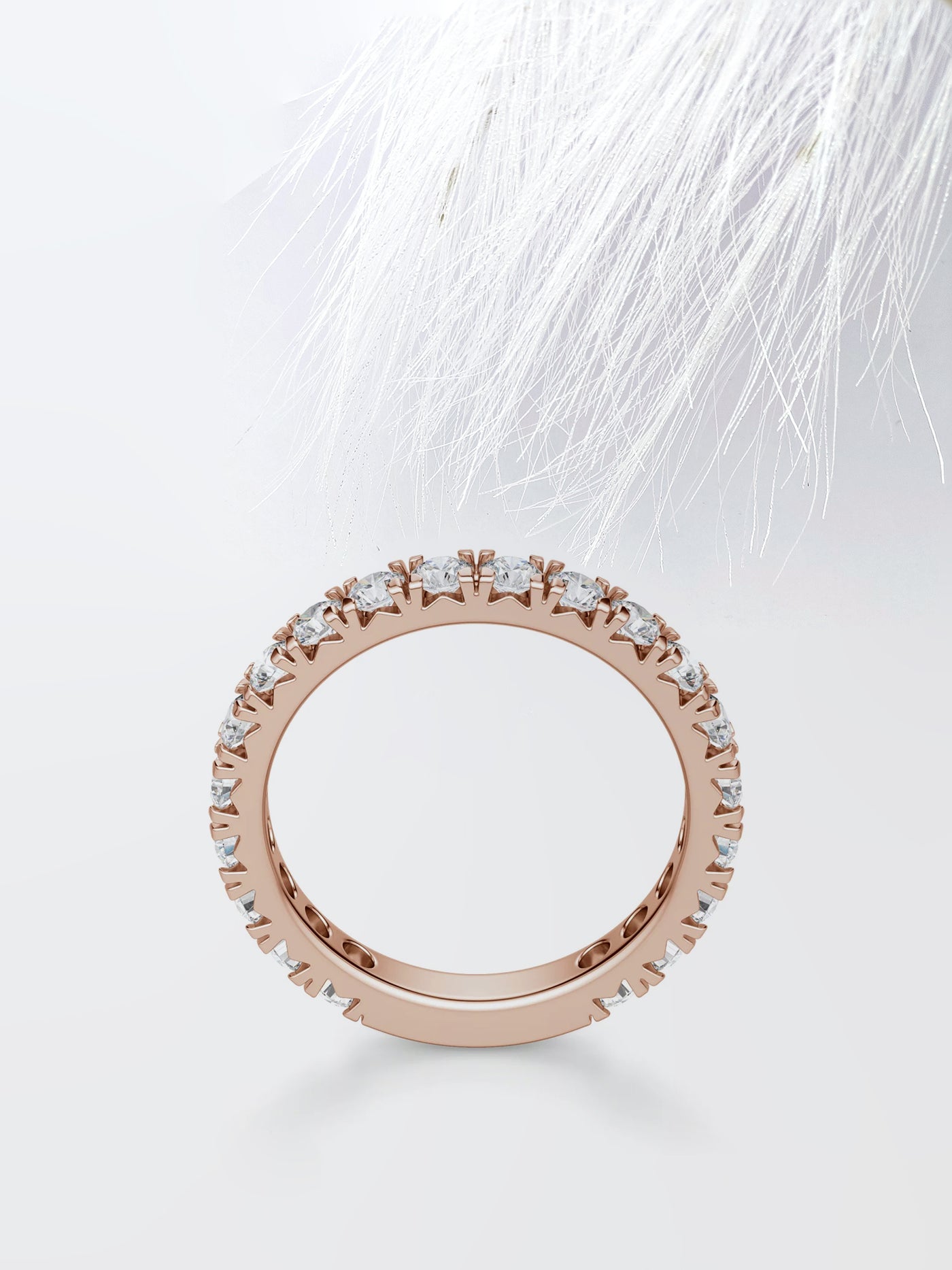 Round Cut 3/4 Eternity Diamond Wedding Band For Women