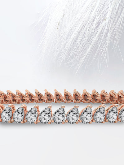 7.0ct Pear Cut Moissanite Tennis Diamond Bracelet For Women
