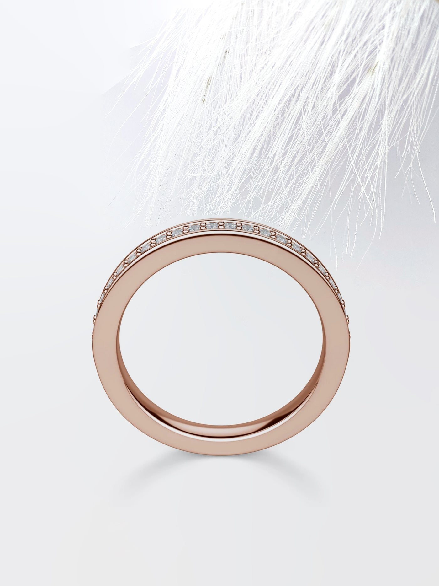 Round Cut Channel Diamond Wedding Band For Women