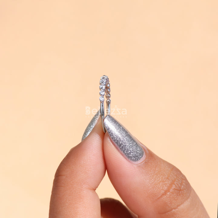 Round Cut Half Eternity Moissanite Wedding Band - Ready To Ship