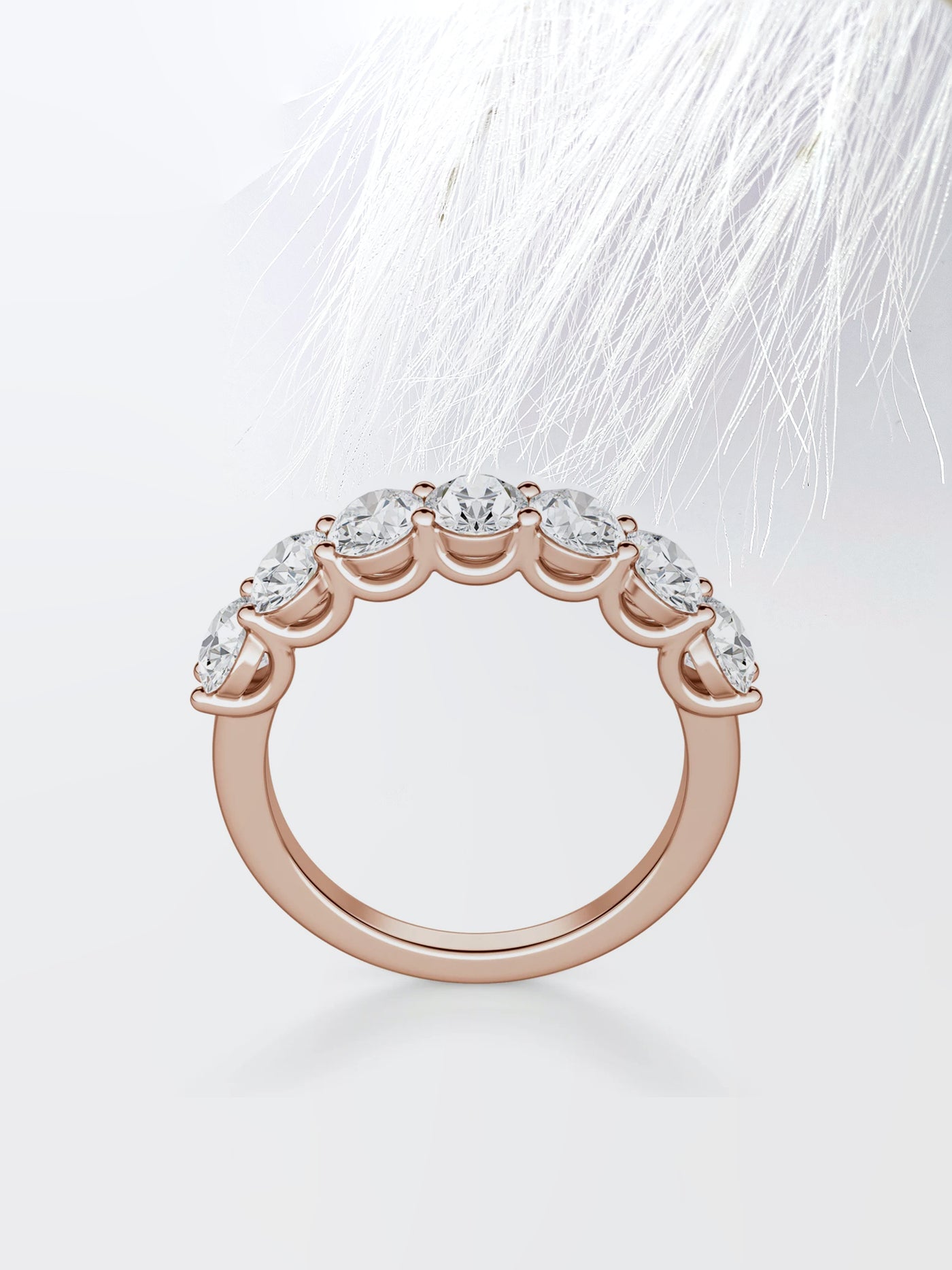 Oval Cut Seven Stone Wedding Band For Women