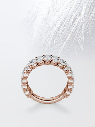 Oval Cut 3/4 Eternity Diamond Wedding Band For Her