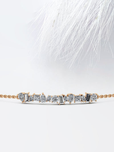 1.83ct Mix Shape Moissanite Cluster Diamond Bracelet For Women