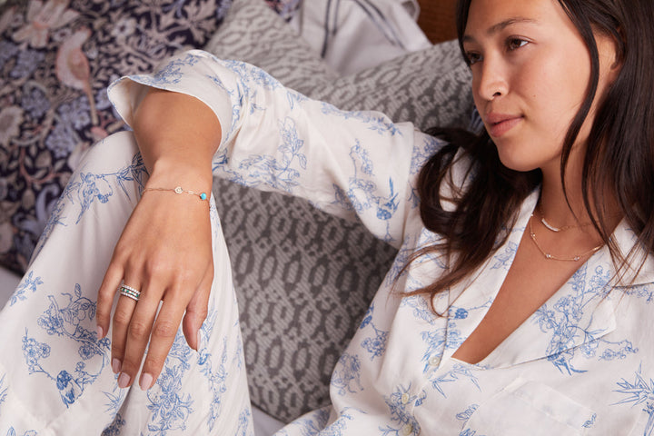 0.25CT Round Cut Customized Moissanite December Birthstone Bracelet