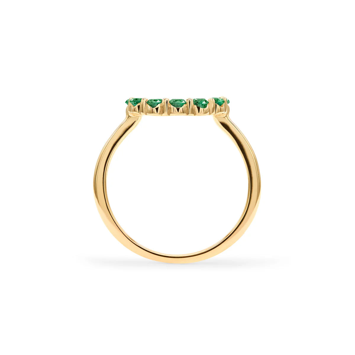 1.92TCW Round Diamond Open Moissanite Emerald Birthstone Wedding Ring