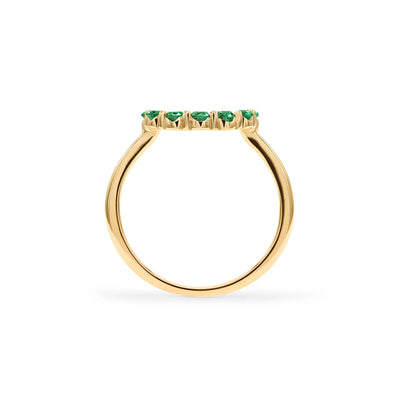 1.92TCW Round Diamond Open Moissanite Emerald Birthstone Wedding Ring