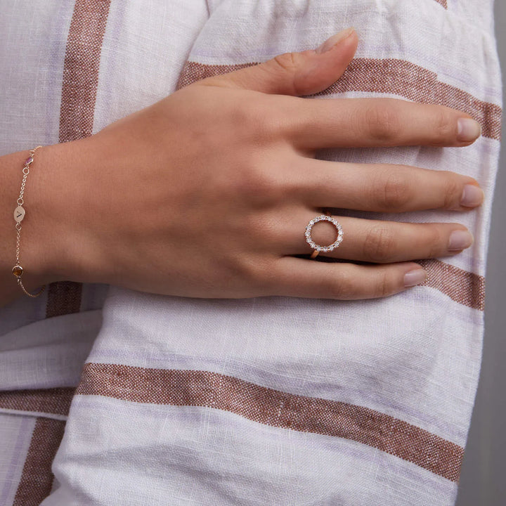 1.92TCW Round Diamond Open Moissanite April Birthstone Wedding Ring