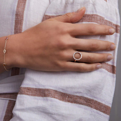 1.92TCW Round Diamond Open Moissanite April Birthstone Wedding Ring