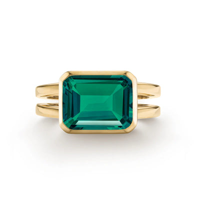 4.0CT Emerald Solitaire Emerald Moissanite May Birthstone Engagement Ring