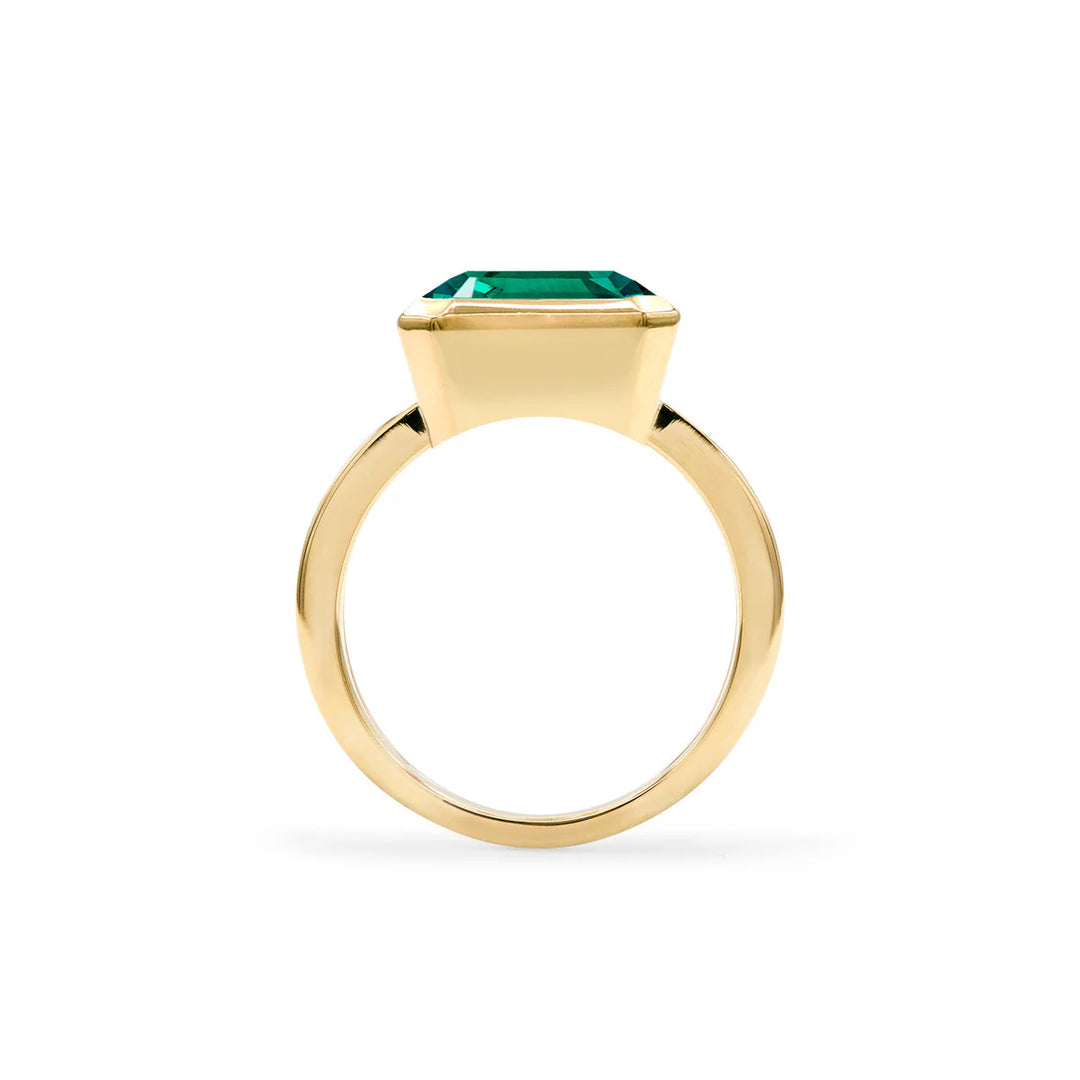 4.0CT Emerald Solitaire Emerald Moissanite May Birthstone Engagement Ring