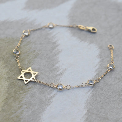 1.50TCW Round Diamond Star Moissanite April Birthstone Bracelet