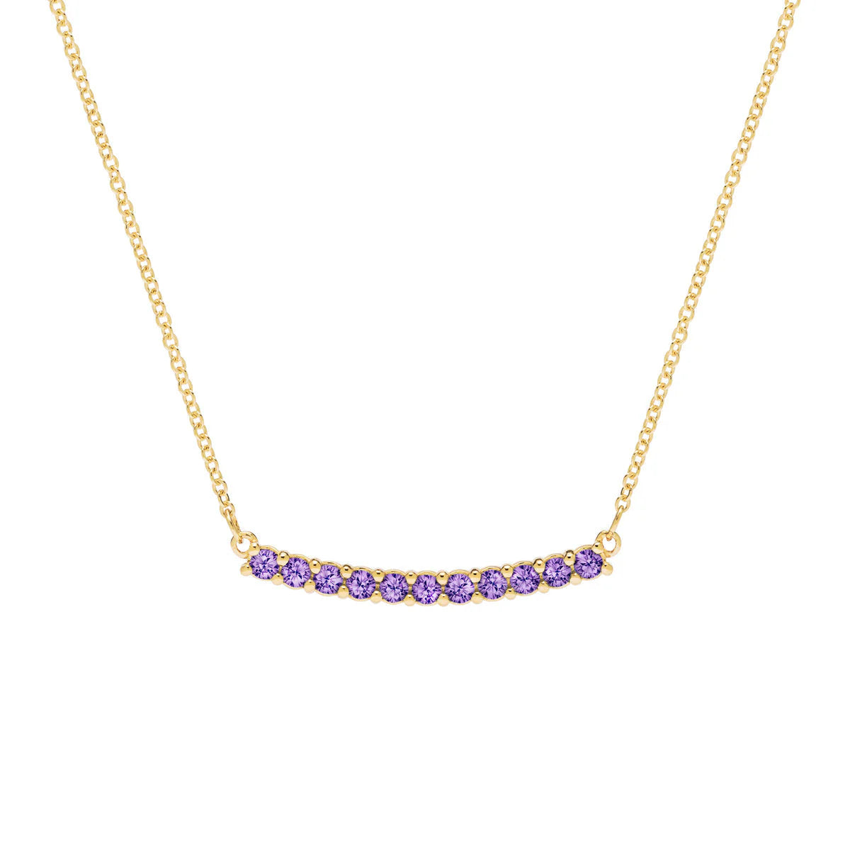 1.35TCW Round Cut Moissanite Diamond February Birthstone Necklace
