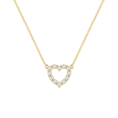 1.45TCW Round Open Heart Moissanite April Birthstone Necklace