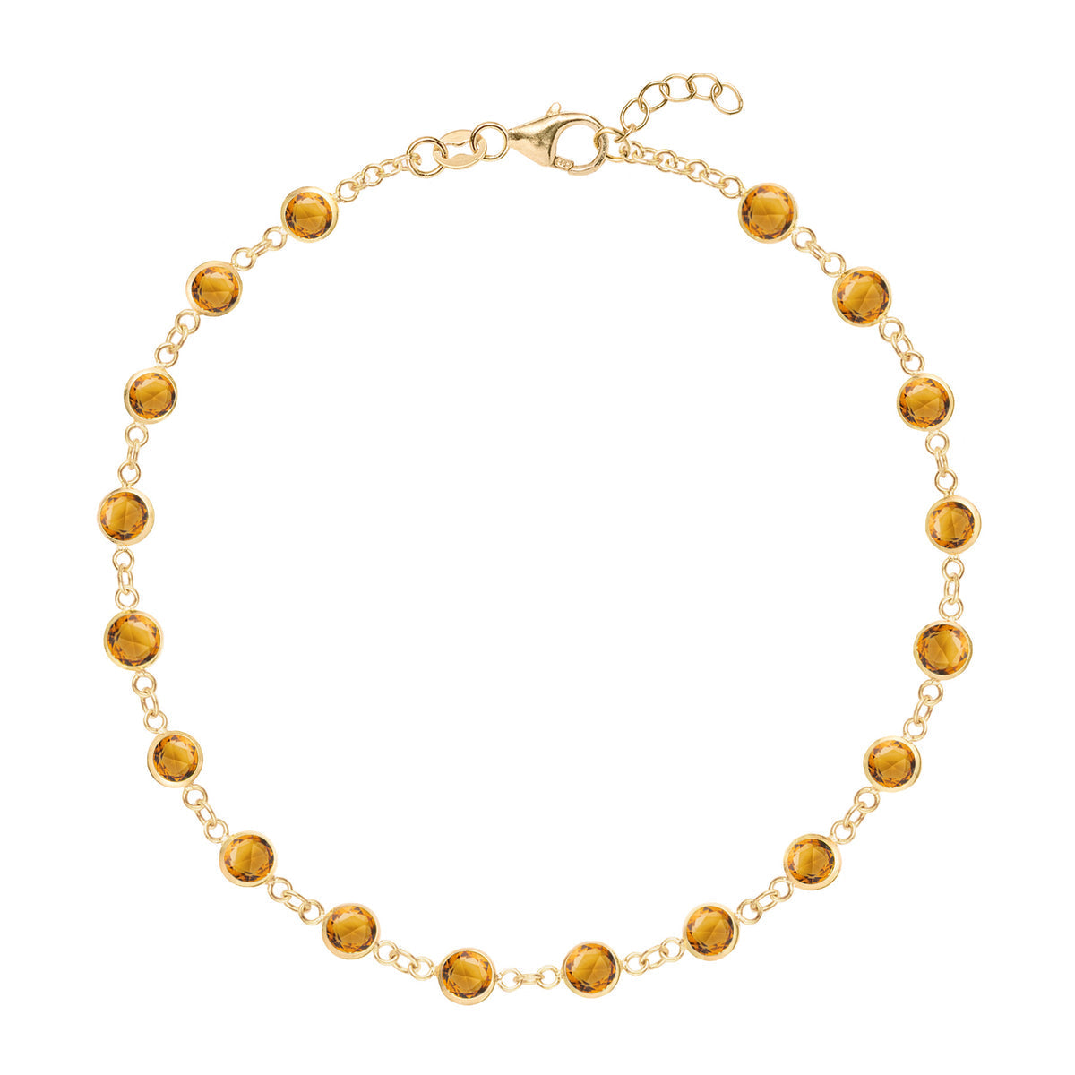 4.50TCW Round Cut Citrine Moissanite November Birthstone Bracelet