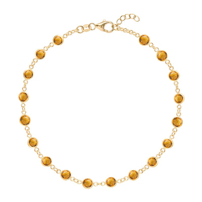 4.50TCW Round Cut Citrine Moissanite November Birthstone Bracelet