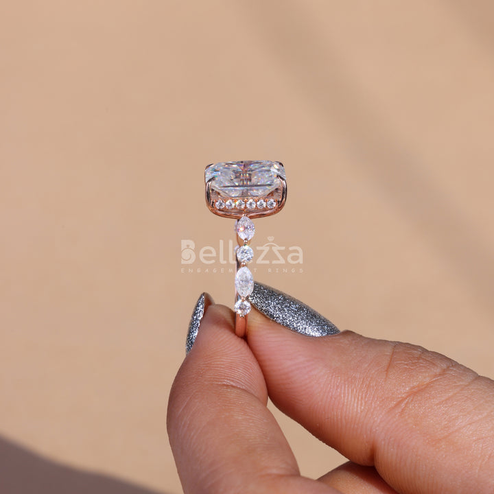 5.0 CT Radiant Cut Pave Setting Engagement Ring - Ready To Ship