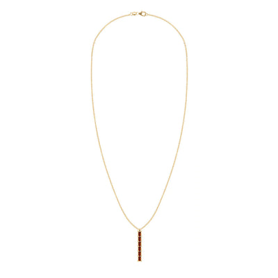 1.0 TCW Baguette Cut Red Garnet Moissanite Necklace-January Birthstone