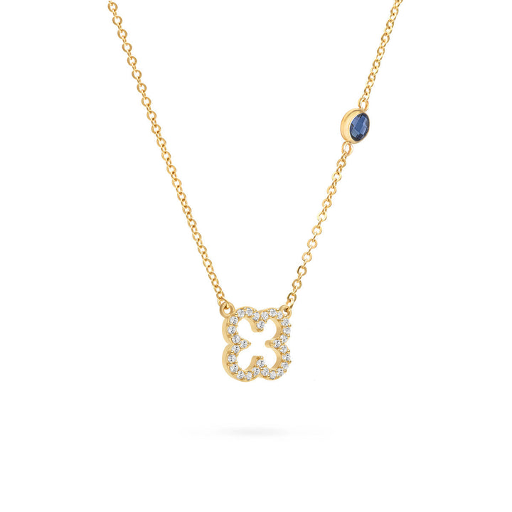 1.93TCW Round Open Floral Moissanite September Birthstone Necklace