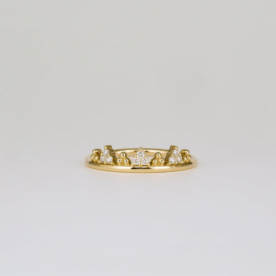 0.29 TCW  Round Lab Grown Diamond Cluster Wedding Band