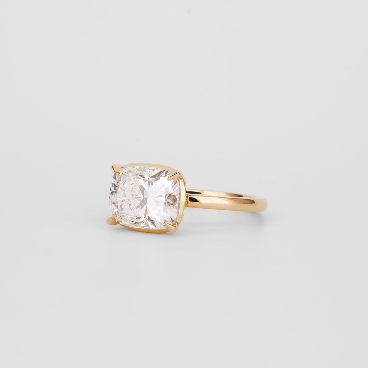 1.0 - 2.92 CT Cushion Lab Grown Diamond Bezel Engagement Ring