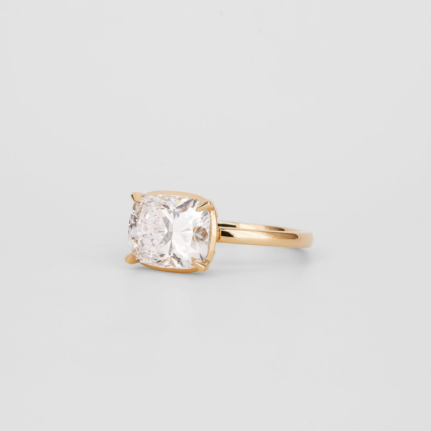 1.0 - 2.92 CT Cushion Lab Grown Diamond Bezel Engagement Ring