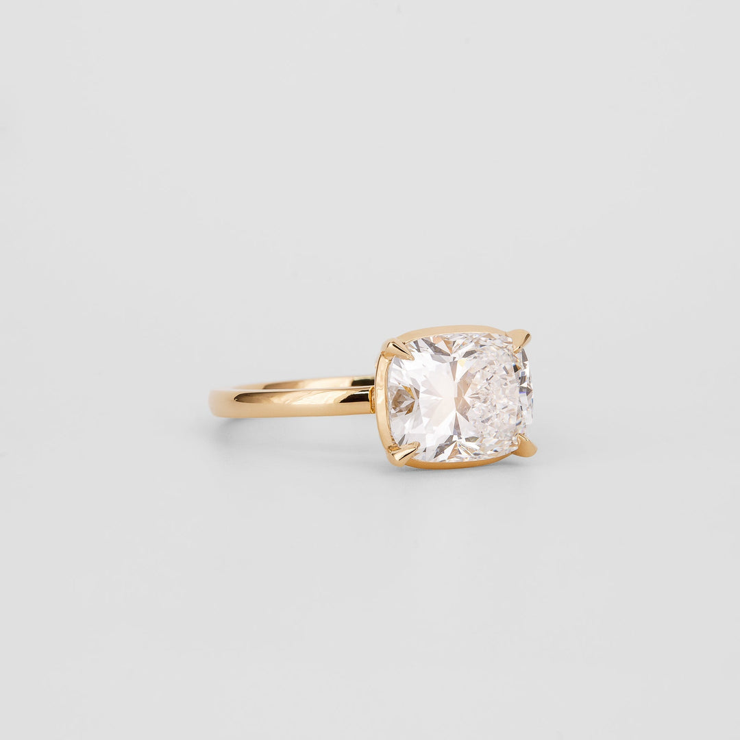 1.0 - 2.92 CT Cushion Lab Grown Diamond Bezel Engagement Ring