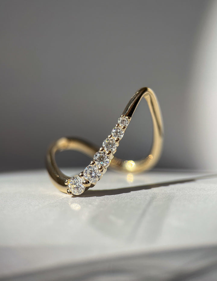 0.30 TCW Round Lab Grown Diamond unique Wedding Band