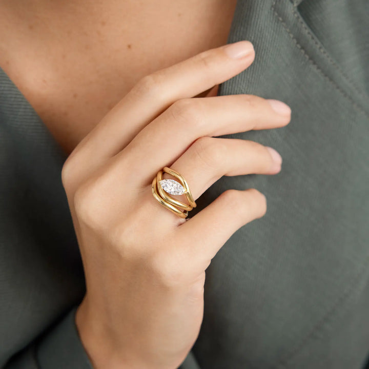 1.20CT Marquise Cut Unique Solitaire Moissanite Engagement Ring