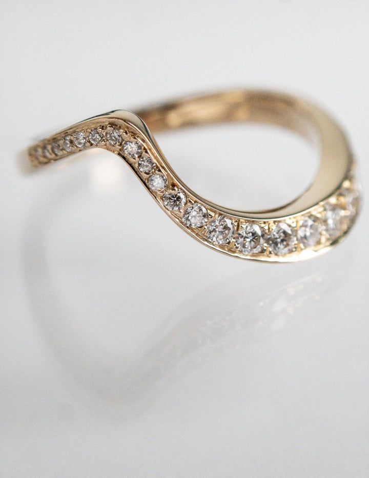 0.40 TCW Round Lab Grown Diamond Wave Eternity Wedding Band