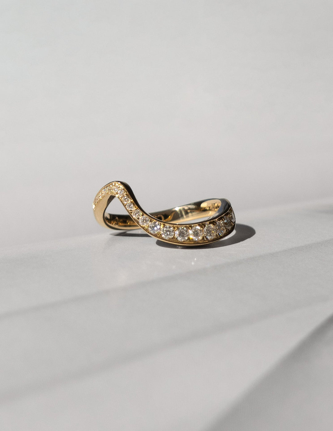 0.40 TCW Round Lab Grown Diamond Wave Eternity Wedding Band