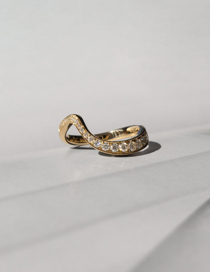 0.40 TCW Round Lab Grown Diamond Wave Eternity Wedding Band