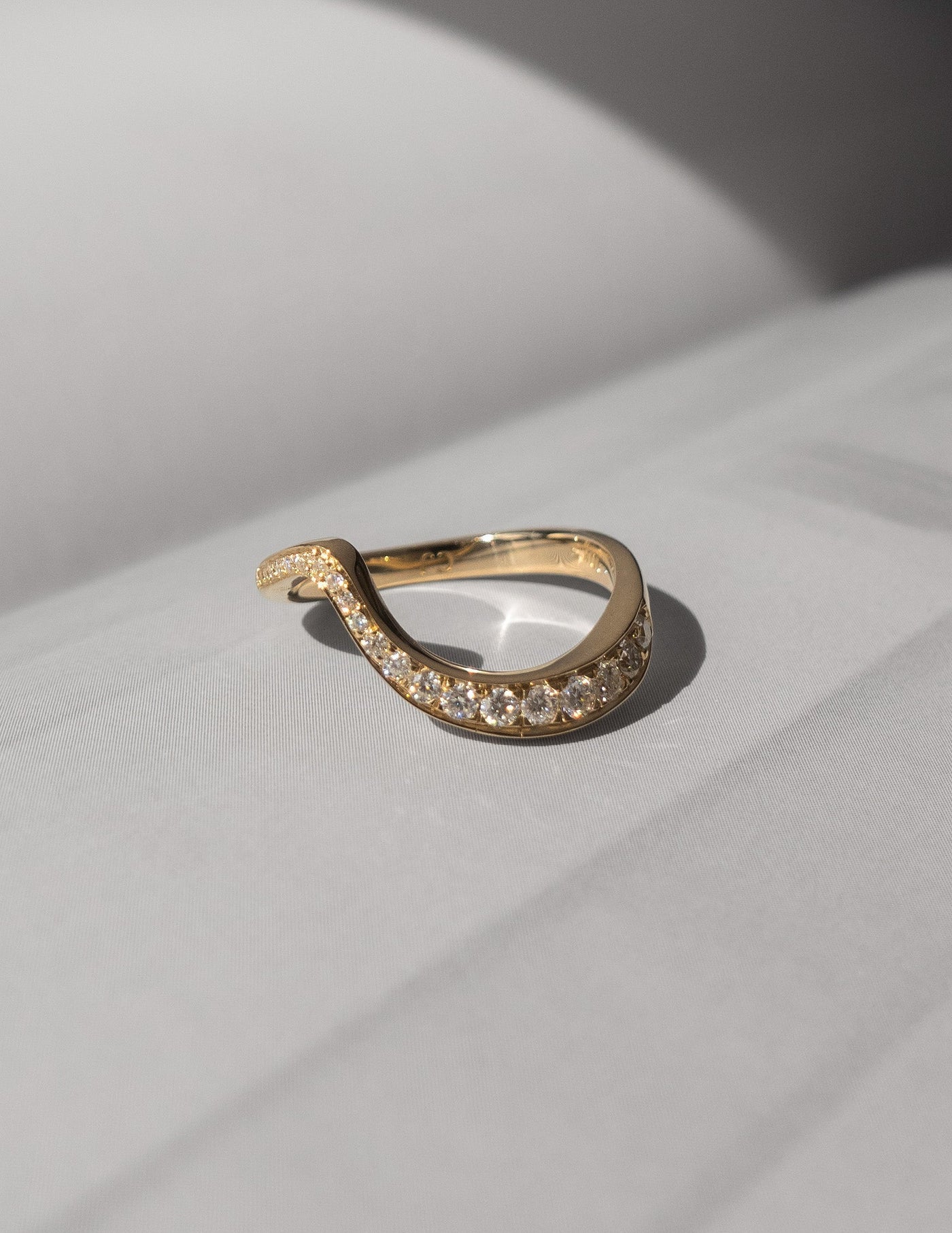 0.40 TCW Round Lab Grown Diamond Wave Eternity Wedding Band