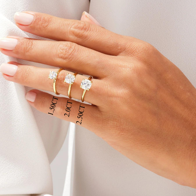 1.50CT Cushion Diamond Knife Edge Solitaire Moissanite Engagement Ring