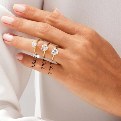 1.50CT Heart Diamond Knife Edge Solitaire Moissanite Engagement Ring