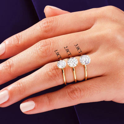 1.0CT Solitaire Round Cut Diamond Moissanite Engagement Ring